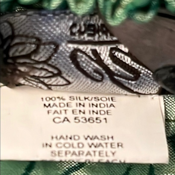 Raw Silk Strapless Midi Dress LARGE Green - Picture 7 of 7